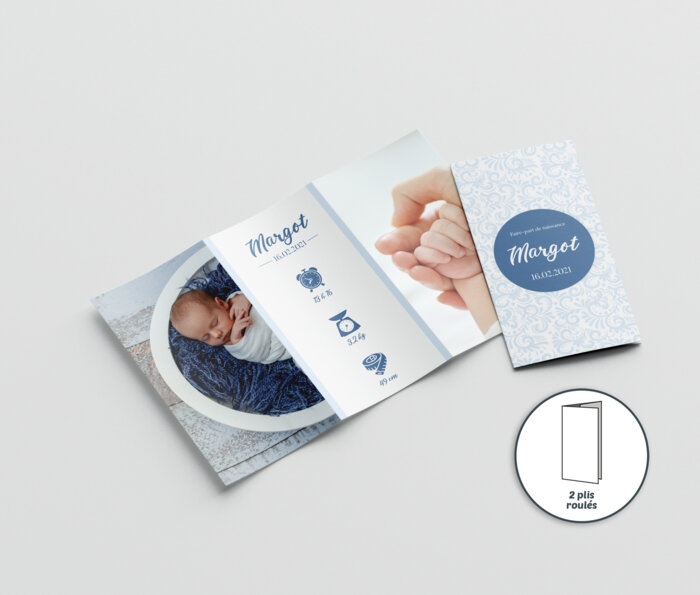 Faire part DL plis roules